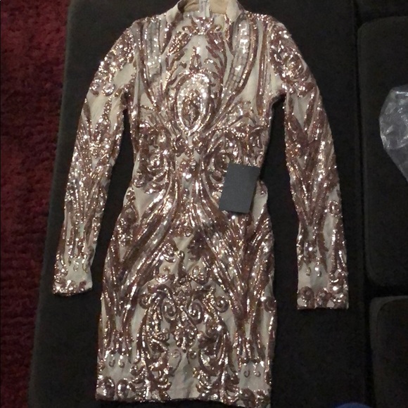 Gold Midi Dress - Picture 1 of 2